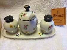 VINTAGE ROSENTHAL PORCELAIN HAND PAINTED FLOWERS 4-PIECE SET picture
