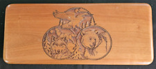 Heartwood Creations Hinged Box Engraved Wolf, Eagle and Bear Red Velvet lined picture
