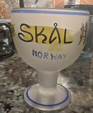 Vintage frosted Glass Skal Norway Art Bar picture