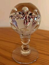 Millville Art Glass Double Umbrella Elongated Footed Pedestal Paperweight  picture