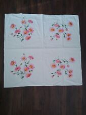 Vintage 1950's Wilendur Cotton Spring Daisy Tablecloth Cotton Spotless 34X 32
