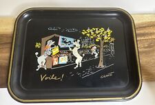 Nascho Metal Tray Hand Painted French Poodles Shopping Signed Clement Large picture