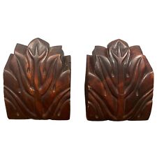 Set of Carved Wooden Bookends 5.5