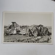 RPPC Postcard Udall Kansas Tornado 1955 Automobiles After Damage F5 Storm #52 picture