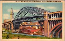 Cleveland OH-Ohio, High Level Bridge, Scenic View, Vintage Postcard picture