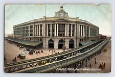 Postcard Massachusetts Boston MA Union Railroad Train Station Depot Pre-1907 picture