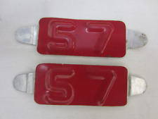 Pair of Vintage 1955 57 Maine ME License Plate Year Date Tag Tab as pictured. picture