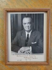 J. Edgar Hoover Signed Picture Framed 5/1/1968 8x10 picture