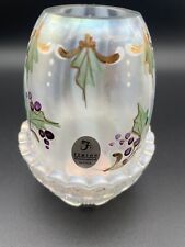 Estate Fenton Opalescent Holly & Berries Fairy Lamp Hand Painted & Signed picture