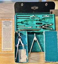 Vintage Compass Lot Dietzgen Drafting Kit 1095J Vemco 40-C Antique Divider Tools picture