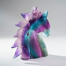 Genuine Polished Purple Green Fluorite Unicorn Carving (1.1 lbs) picture