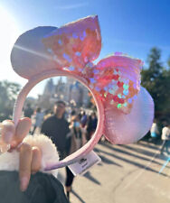 US Tokyo Disney Parks Resort Store Minnie Ears Pink Sequins Sakura Headband picture