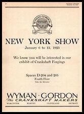 1922 New York City Auto Car Show Wyman Gordon 
