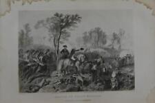 Antique Revolutionary War Battle of Eutaw Springs Original 1870's Engraving Art picture