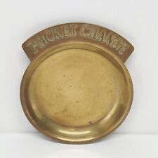Vintage Brass Pocket Change Trinket Dish Valet Tray picture