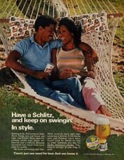 Have a Schlitz & keep on swingin' - In style - beer ad 1977 black folks hammock picture