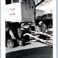 c1940s Pasteurized Milk Wagon Repair Real Photo Dairy Hauling Car Grade A A45 picture