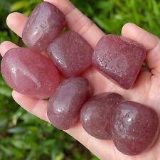 Pink Strawberry Quartz Polished Tumbled Stone Healing Crystal Mineral Rocks Gift picture