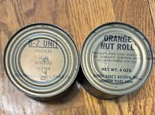 Lot of 2 US Army Vietnam Era Rations Tins (1) B-2 Unit and (1) Orange Roll picture