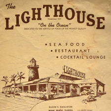 1970s The Lighthouse Baker's Haulover Seafood Restaurant Lounge Menu Miami Beach picture