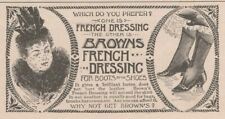 Browns Polish French Shoe Dressing 1896 Antique Print Ad picture