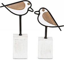 Sziqiqi Bird Statues for Home Decor - Small Cute Robin Birds Figurines White  picture