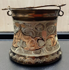 Erzincanlilar Handmade Copper pot Flower Clover Etched Made In Istanbul Turkey 2 picture