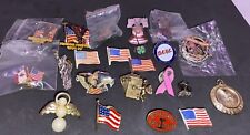 Assorted VTG Lapel Pin Lot/22 4H USA Flag Angel Liberty Bell Eagle Strasburg picture