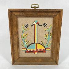 Vtg Rainbow Way Native American Style Sand Painting Corn Blessing Framed picture