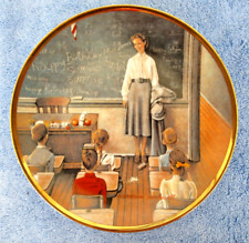 Vintage 1984 Collector's Plate THE SCHOOL TEACHER Norman Rockwell River Shore picture