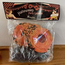 Bethany Lowe Halloween String Of Lights with 10 Paper Lanterns that say 