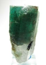 EXCEPTIONAL SUPER AESTHETIC GEM EMERALD BERYL CRYSTAL ON QUARTZ ZAMBIA picture
