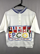 Vintage Epcot Center T-Shirt Adult Small Walt Disney World Flags 1982 USA Henley picture