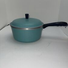 Vintage Club Aluminum Cookware Turquoise Teal Blue 3 Quart Covered Sauce pan Pot picture