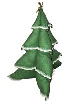 Fabric Christmas Tree Quilted 3D stuffed Handmade Green Table Decor vintage picture