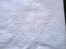 Embroidery 6 Pieces Fine Linen Cotton Embroidered Lace White Guest Towel 14x22