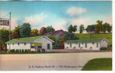 LINEN Postcard      BROWN'S MOTEL  -  OLD WASHINGTON, OHIO picture