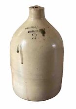 Vintage Large 2 Gallon Crock Jug Lamson & Swasey Portland Maine - Fine Condition picture