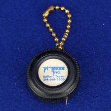 Vintage Tri Texas Inc Advertisement Retractable Measuring Tape Tire Key Chain picture