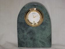 vintage AXCESS QUARTZ GTI SWISS MOVT green marble small desk mantle clock picture