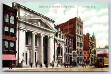 Original Vintage Antique Postcard Newark, NJ Howard Savings Bank People Street picture