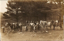 RPPC Real Photo Postcard Of Logging Camp Horse Teams picture