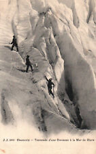 CPA 74 - CHAMONIX (Hte Savoie) - Crossing a Crevasse to the Sea of Ice picture