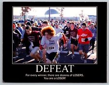 Demotivational unused postcard about defeat. Showing the reality of competition. picture