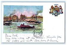 1905 Scene of Steamships and Boats, Toronto Canada Foreign SMC Postcard picture