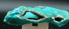 Chrysocolla turquoise colored druzy crystal geode specimen rock lapidary. AAA picture