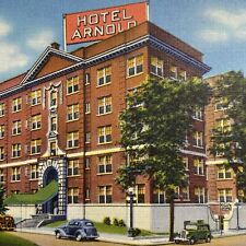 Postcard TN Knoxville Hotel Arnold Street Scene Vtg Cars Curt Teich Linen 1936 picture