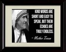 8x10 Framed Mother Teresa Quote - Kind Words picture