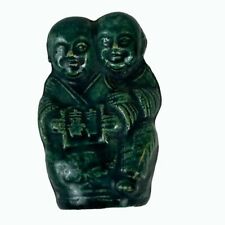 Green small ceramic Chinese/Japanese figures 3 in sculpture collectible picture