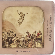Jesus Christ Ascension Bible Stereoview c1880 Tissue Biblical Hold To Light D863 picture